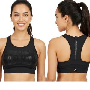 ZYIA Active All Star Black Racerback Padded Sports Bra, Medium